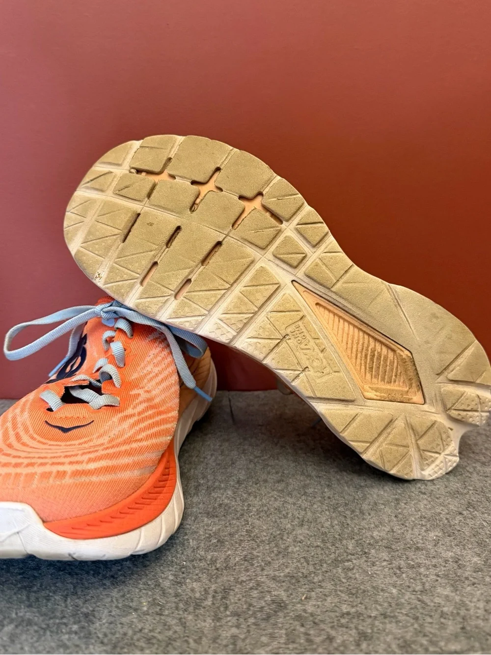 HOKA Mach 5 Size 9B Running Shoes Orange Athletic Sneakers